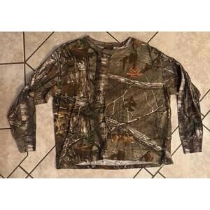 2  RealTree Xtra Hunting Zone Long Sleeve Mens  XL 100% Cotton Camo Pullover